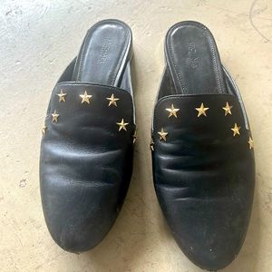 Michael Kors Natasha mules Star gold color Mules size 8M Black Leather